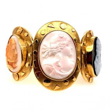 Brillant Armband - Gelbgold, Kamee - 1840